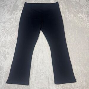 American Giant Womens Black Cropped Kick Flare Pants Size 14 Made in USA Active